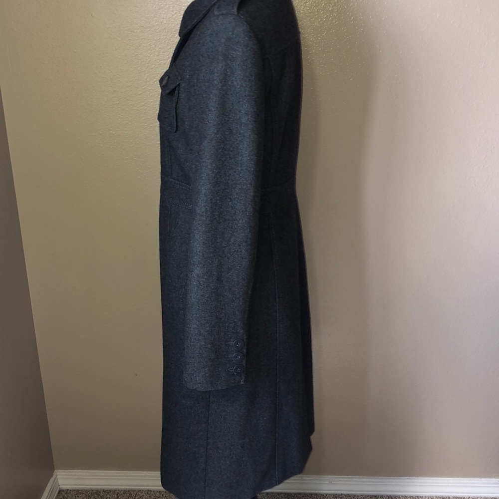Kenneth Cole Reaction Women's Charcoal Gray Wool-Blend Pea Coat - Picture 3 of 8